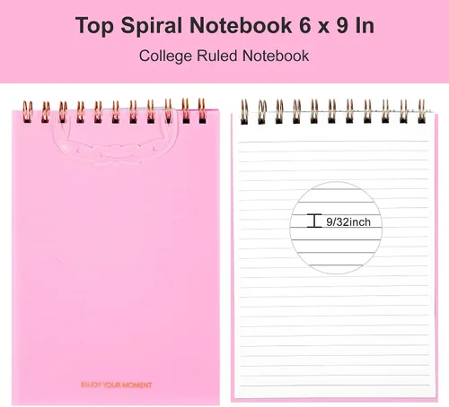 Vista 3 de Yoment Steno - Paquete de 3 cuadernos en espiral de 6 x 9 pulgadas, 80 hojas (160 páginas), cuaderno espiral encuadernado en la parte superior