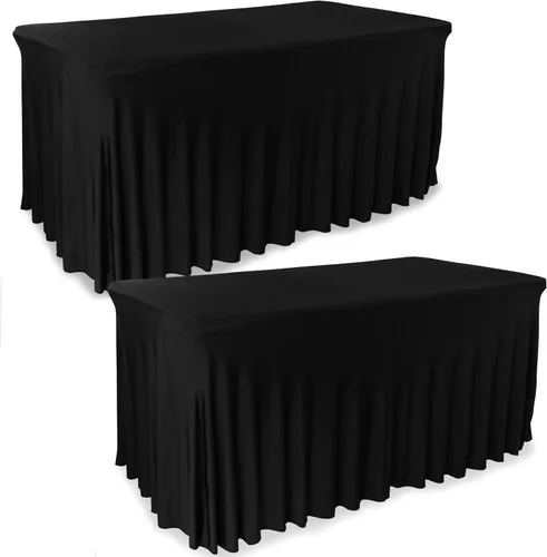 Vista 12 de Falda de mesa para mesas rectangulares de 6 pies – Fundas de mesa de elastano para mesa estándar de 6 pies – Mantel elástico ajustable de una pieza