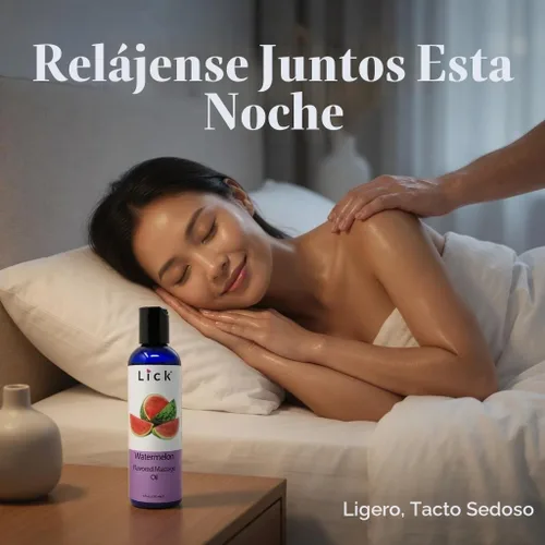 Vista 7 de Aceite de masaje con sabor a sandía para parejas, loción masajista comestible con vitamina E, almendra dulce y aceite de coco no es pegajosa y suave