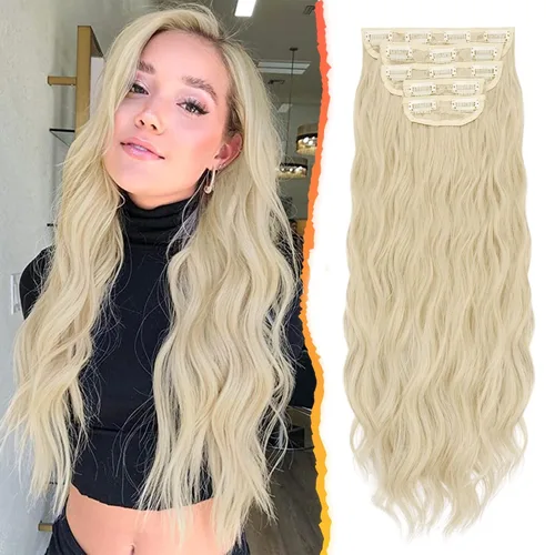 Vista 42 de BARSDAR Extensiones de cabello ondulado con clip negro marrón - 14 pulgadas, extensiones de cabello corto ondulado con clip para mujer - 5 piezas