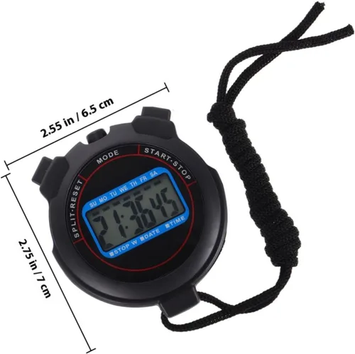Vista 2 de GALPADA Cronómetro digital con pantalla grande, funcionamiento silencioso, temporizador portátil de mano para natación, entrenamiento, correr