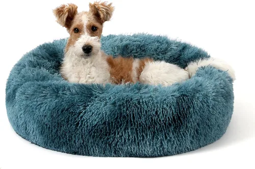 Vista 40 de NOYAL Cama Calmante en Forma de Rosquilla para Perros Pequeños a Medianos y Gatos - Cama de Mascotas de Felpa Sintética Anti-Ansiedad con Funda