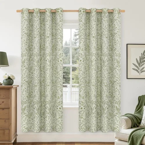 Vista 26 de BGment Cortinas de lino beige para dormitorio de 63 pulgadas de largo, cortinas de ventana con ojales y ojales para ventana de sala de estar, 2
