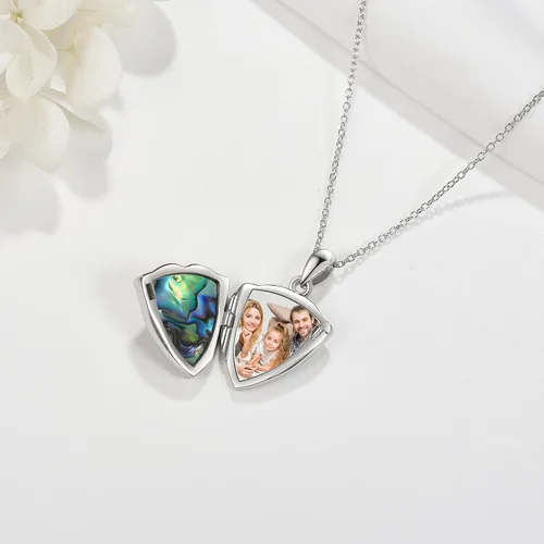 Vista 4 de Collar con medallón de árbol de la vida, collar de plata de ley que sostiene fotos, colgante de medallón del árbol de la vida para mujeres, esposa