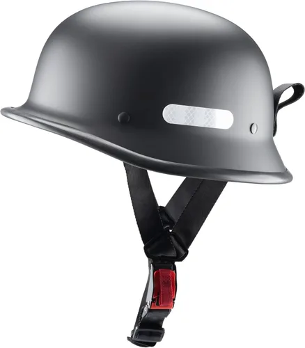 Vista 14 de Casco de motocicleta estilo alemán, medio casco con carcasa de media concha para motocicletas Chopper Cruiser