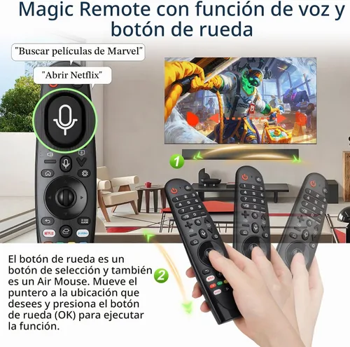 Vista 5 de Voice Magic - Control remoto para LG TV de repuesto con batería