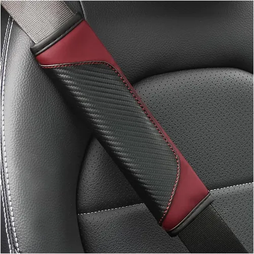 Vista 18 de Osilly 2 piezas de fundas para cinturón de seguridad de coche, protección de hombro de fibra de carbono, cojín suave para cinturón de seguridad