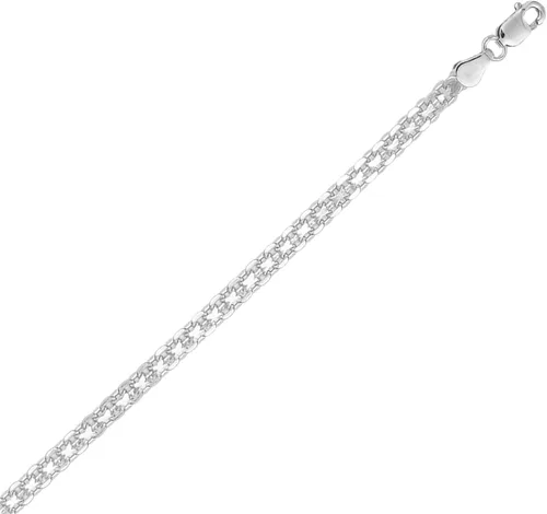 Vista 3 de Ritastephens Pulsera o collar de plata de ley italiana de 0.118in Bismark Link