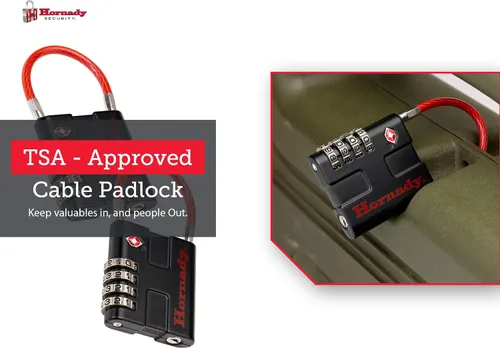 Vista 5 de Hornady Candados de cable aprobados por la TSA, 2 unidades, 96022 – Cerraduras de combinación de 4 dígitos de metal con un grillete de alambre