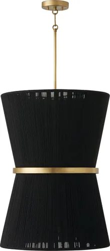 Vista 7 de Capital Lighting 341211NP Cecilia - Lámpara colgante cónica de cuerda natural blanqueada de transición Art Deco Luxe envuelta a mano, 1 luz de 100