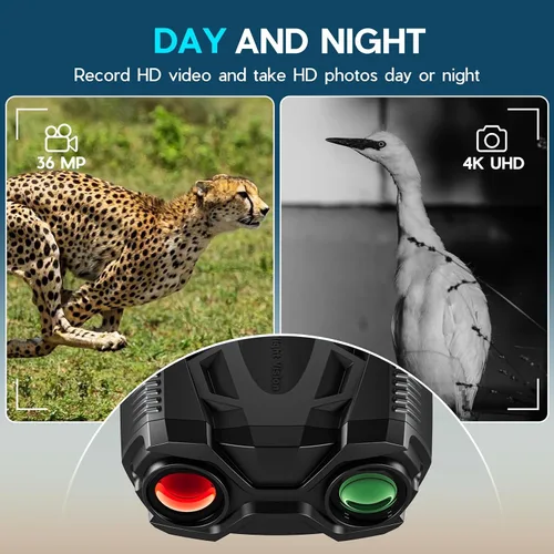 Vista 4 de WISHBETY Gafas de visión nocturna 4K para adultos, binoculares de visión nocturna con zoom de 16X con rango infrarrojo de 1000 pies, batería