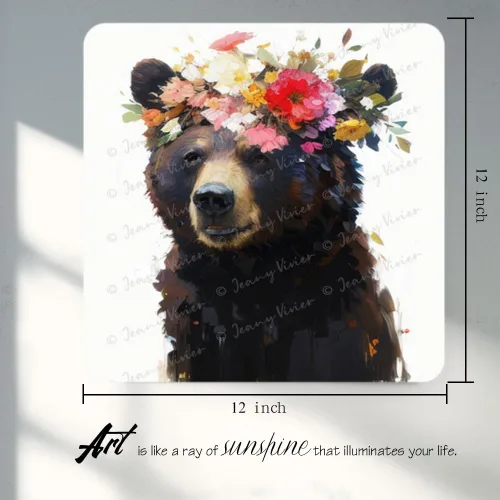 Vista 3 de Divertida decoración de oso para baño y bañera, letrero de metal para decoración de pared, oso para amantes de las mascotas, regalo de granja