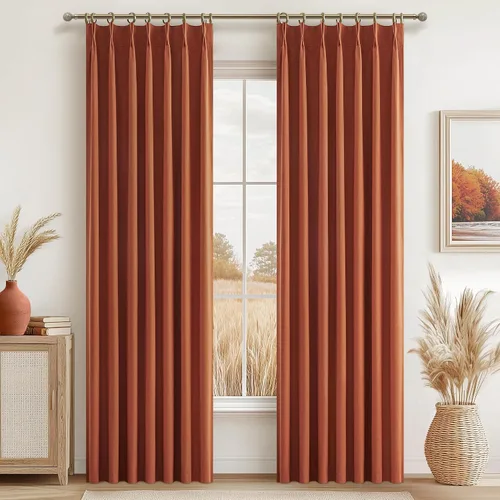 Vista 52 de Cortinas y Drapeados Modernos con Pliegues Pellizco Rosa Bebé de 84 Pulgadas de Largo, Juego de 2 Paneles para Sala de Estar, Cortina de Ventana