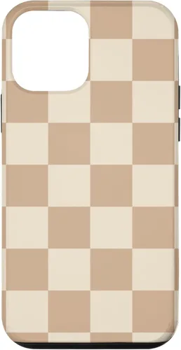Vista 32 de Funda de tablero de ajedrez marrón beige claro para iPhone 14 Pro