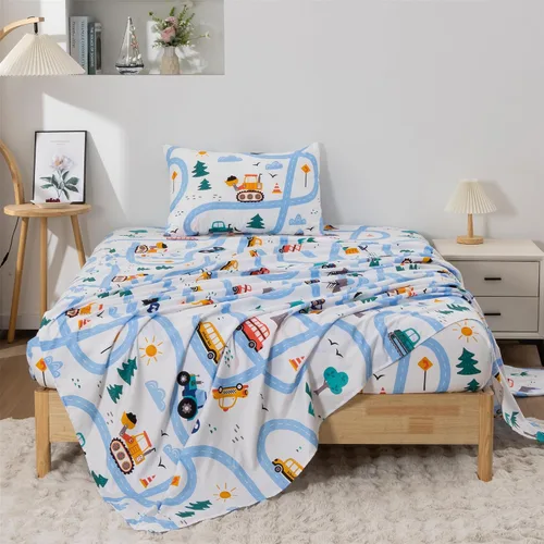 Vista 18 de Sábanas arcoíris tamaño individual, juego de 3 piezas de sábanas divertidas y coloridas para niños, sábanas de microfibra suaves arcoíris para niños