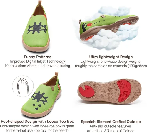 Vista 3 de UIN Mocasines para hombre, zapatos de viaje, sin cordones, de punto, casuales, ligeros, cómodos, de moda, zapatos deportivos Love Confession Toledo