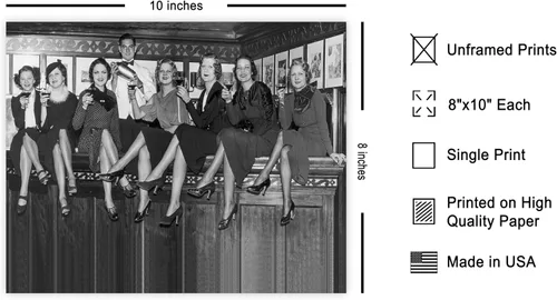 Vista 2 de Poster Master Póster de Mujeres Sentadas en una Barra de Bar - Impresión de Bebiendo Vino - Arte de Alcohol - Regalo para Hombres, Mujeres
