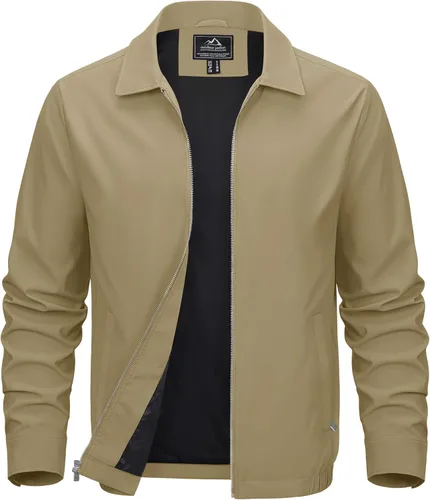 Vista 14 de MAGCOMSEN Chaquetas Ligeras para Hombre con Cremallera Completa Abrigo Ligero Chaqueta de Cuello Extendido Chaqueta Cortavientos Casual