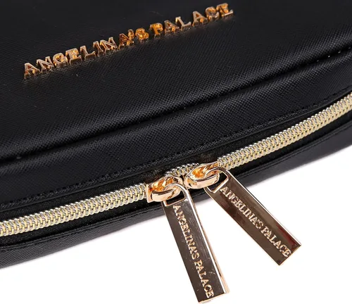 Vista 4 de Angelina's Palace Pequeño estuche organizador de joyas impermeable, bolsa de almacenamiento de viaje de cuero vegano, regalos de dama de honor