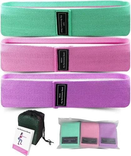 Vista 5 de NC Banda De Fitness Elástica, Banda De Resistencia De Gimnasio, Expansor De Cadera, Banda De Goma De Yoga Antideslizante, Anillo De Entrenamiento