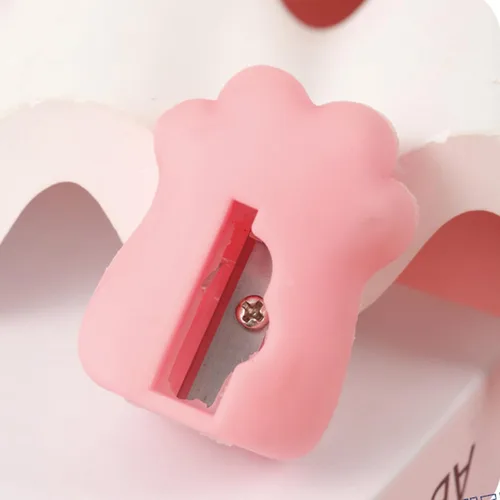 Vista 6 de 3 sacapuntas de dibujos animados con garra de gato, sacapuntas manuales pequeños, sacapuntas de PVC Kawaii, papelería, suministros de oficina