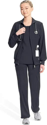 Vista 50 de Infinity by Cherokee 2391A - Chaquetas médicas con cremallera frontal para mujer, tela elástica en 4 direcciones