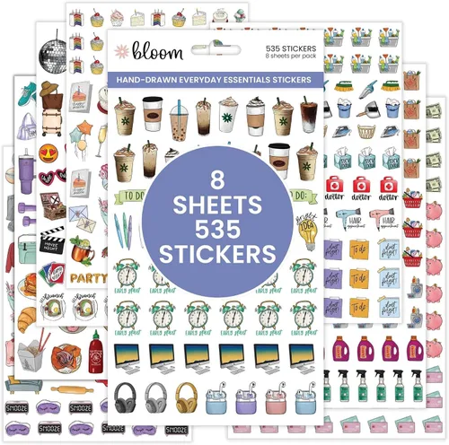 Vista 11 de Bloom Daily Planners Hojas de Calcomanías para Planificador Clásico Recientemente Mejoradas - Paquete Variado de Calcomanías para Decorar
