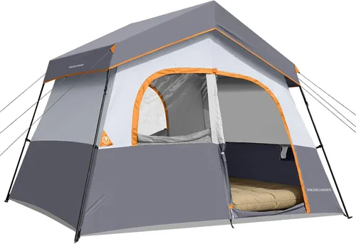 Vista 15 de HIKERGARDEN - Tienda de campaña para 6 a 8 personas, tienda de campaña familiar portátil para campamento, tienda de campaña de tela resistente al