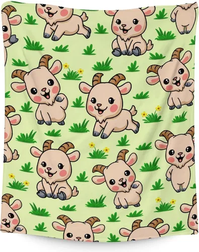 Vista 8 de Manta de cabra suave, mullida y cálida, manta pequeña de 30 x 40 pulgadas para sofá, oficina, manta estética amarilla, regalos para niñas y niños