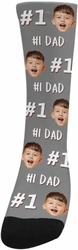 Vista 2 de M YESCUSTOM Calcetines personalizados para la cara, calcetines de animales personalizados para hombres con imagen, foto, texto, diseña tus propios