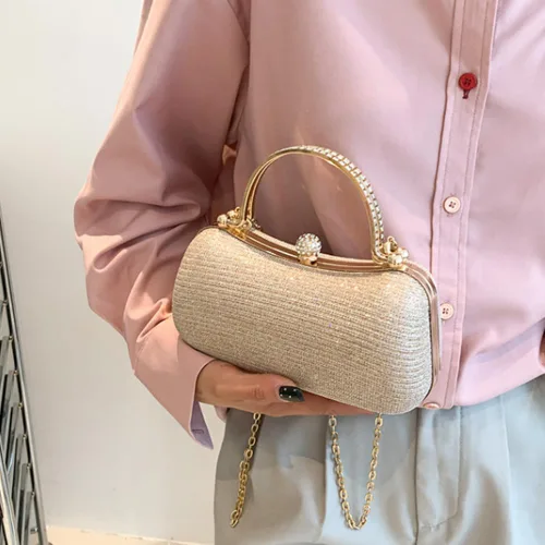 Vista 8 de Bolso de mano de noche para mujer, bolsos formales brillantes de noche, bolso de mano para boda, cóctel, graduación, fiesta, bolsa de noche
