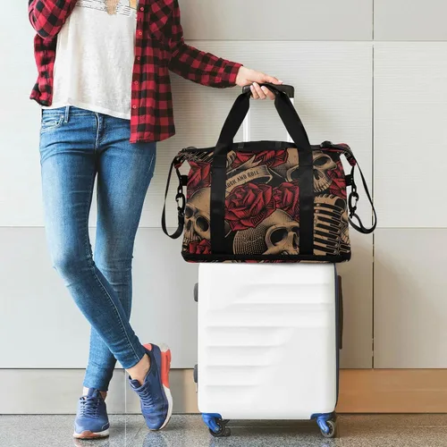 Vista 6 de ALAZA Bolsa de deporte para gimnasio, bolsa de lona con compartimento para zapatos, bolsa de viaje de fin de semana para mujeres y hombres, viaje a