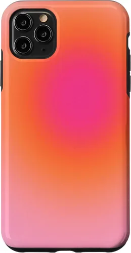 Vista 13 de Funda estética para iPhone 12/12 Pro rosa y naranja con gradiente bonito