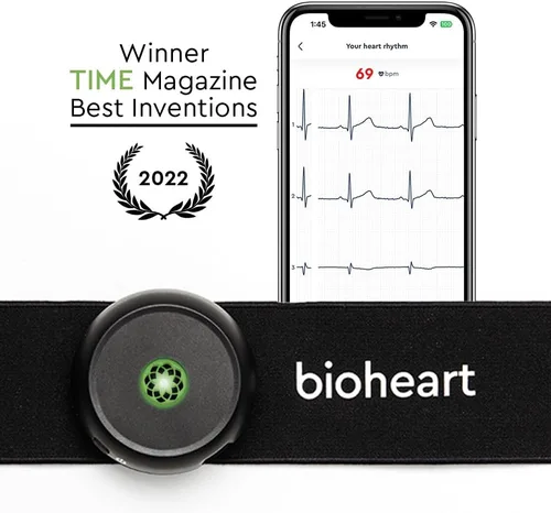 Vista 4 de Bioheart Monitor de frecuencia cardíaca continuo 24/7 Sin necesidad de receta Dispositivo inteligente portátil Correa para el pecho