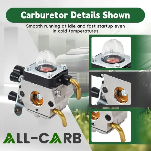 Vista 4 de ALL-CARB Kit de carburador FS55R de repuesto para Stihl FS45 FS46 FS46C FS55 HS45 FC55 FS55R FS55R FS55RC FS38 FS45C KM55R Recortadora de cuerdas