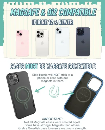 Vista 5 de Cartera Smartish para iPhones MagSafe - Side Hustle - Soporte magnético desmontable delgado para tarjetas para Apple iPhone 17/16/15/14/13/12/13/12