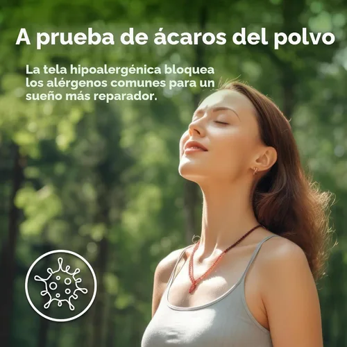 Vista 3 de Juego de 2 protectores de almohada Sleep Defense System con cierre, hipoalergénicos, impermeables, a prueba de chinches y antiácaros , Poliéster &