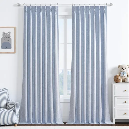 Vista 55 de Cortinas y Drapeados Modernos con Pliegues Pellizco Rosa Bebé de 84 Pulgadas de Largo, Juego de 2 Paneles para Sala de Estar, Cortina de Ventana