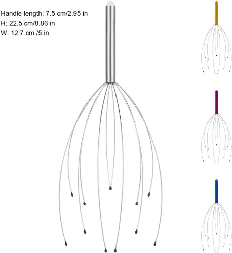 Vista 2 de Yeipis Paquete de 4 masajeadores para el cuero cabelludo, masaje manual para la cabeza, rascador para una relajación profunda, estimulación