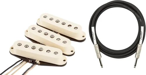 Vista 10 de Fender Paquete de pastillas Stratocaster silenciosas Gen 4 con cable de instrumento