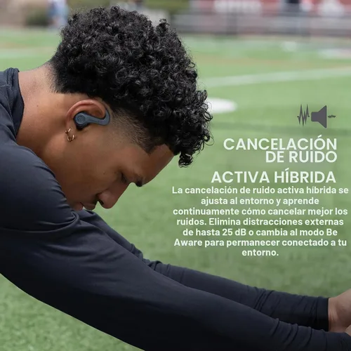 Vista 3 de JLab JBuds Sport ANC 4 True Wireless Bluetooth Audífonos + Estuche de Carga, Grafito, Controles de Deslize + Toque, Cancelación Activa de Ruido