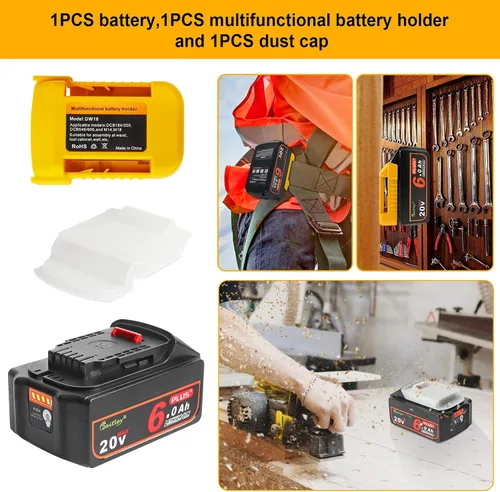 Vista 5 de waitley Actualizado 20V Real 6A Plus compatible con Dewalt 20 voltios DCB200 herramientas eléctricas inalámbricas con enchufe USB y carga rápida