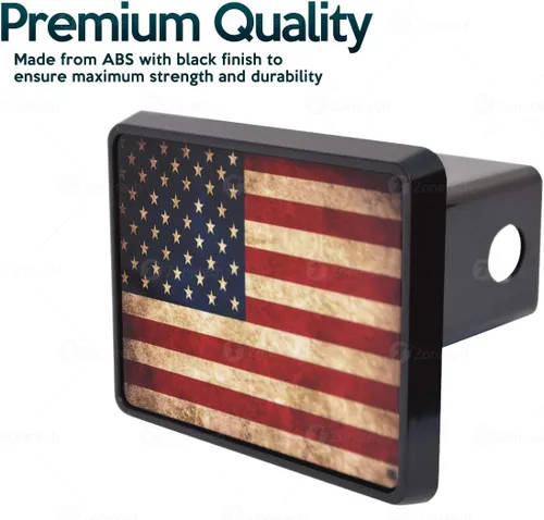 Vista 4 de ZONETECH Cubierta de enganche táctica con logotipo de la bandera estadounidense – Calidad premium gruesa duradera novedad bandera americana enganche
