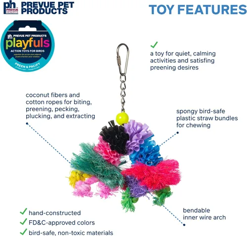 Vista 3 de Prevue Pet Products 62636 Calypso Creations Over The Rainbow Bird - Juguete multicolor, mediano