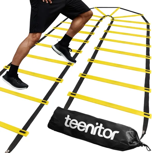 Vista 10 de Teenitor Escalera de agilidad Escalera de velocidad para fútbol, velocidad, fútbol, fitness, entrenamiento de pies, bolsa de transporte