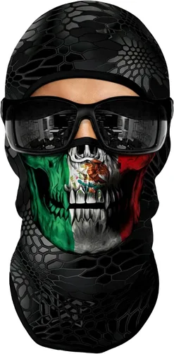 Vista 21 de Pasamontañas 3D, máscara de cara completa, resistente al viento, máscara de esquí con calavera táctica para motocicleta, ciclismo, Halloween 4