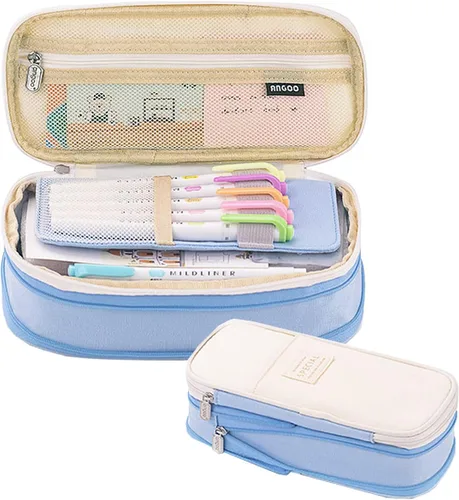 Vista 12 de Estuche para lápices de gran capacidad para oficina, gran almacenamiento, bolsa de alta capacidad, organizador para oficina, caja de viaje