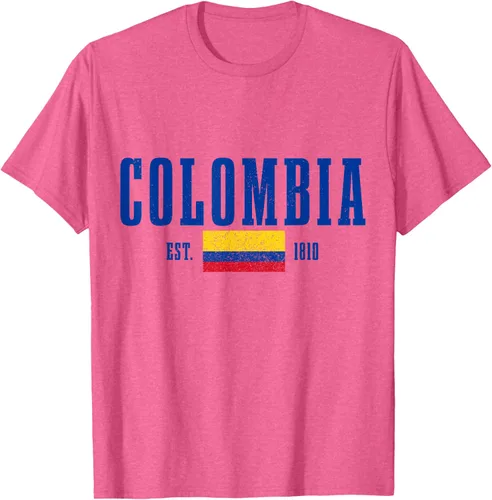 Vista 32 de Colombia Est. 1810 - Camiseta de Colombia Vintage, Negro, S