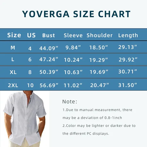 Vista 6 de Camisas de lino de manga corta con botones para hombre, camisas casuales de algodón para playa y verano
