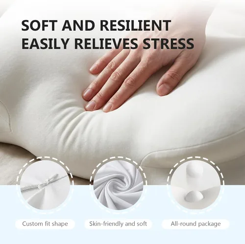 Vista 2 de Almohada Cloud de espuma viscoelástica ergonómica para el cuello cervical con funda de almohada transpirable, diseño ajustable de doble altura